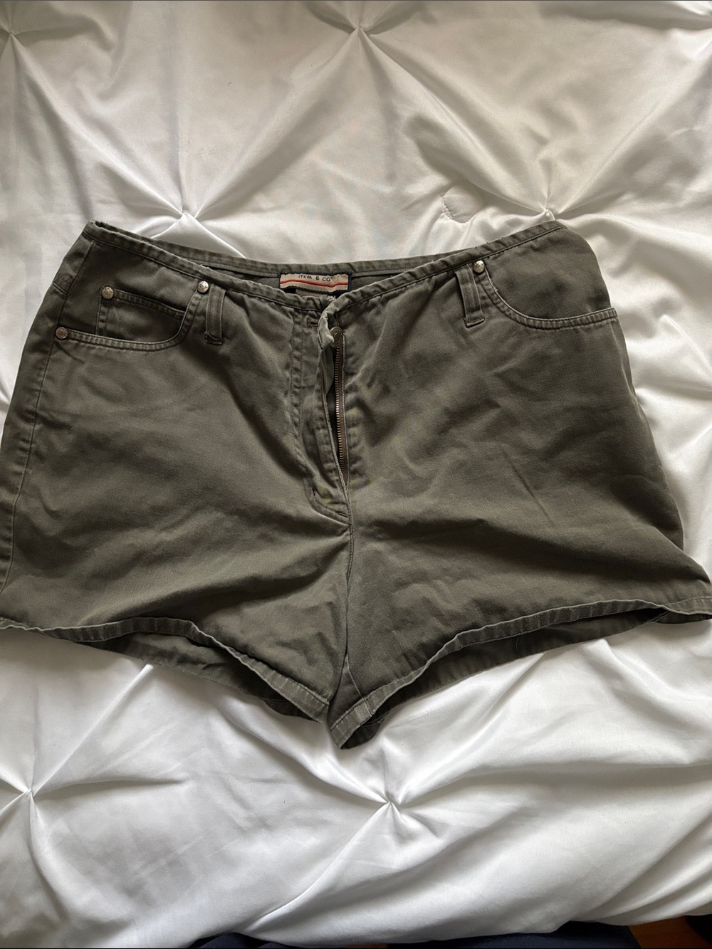 Olive Green High-Rise Women's Shorts